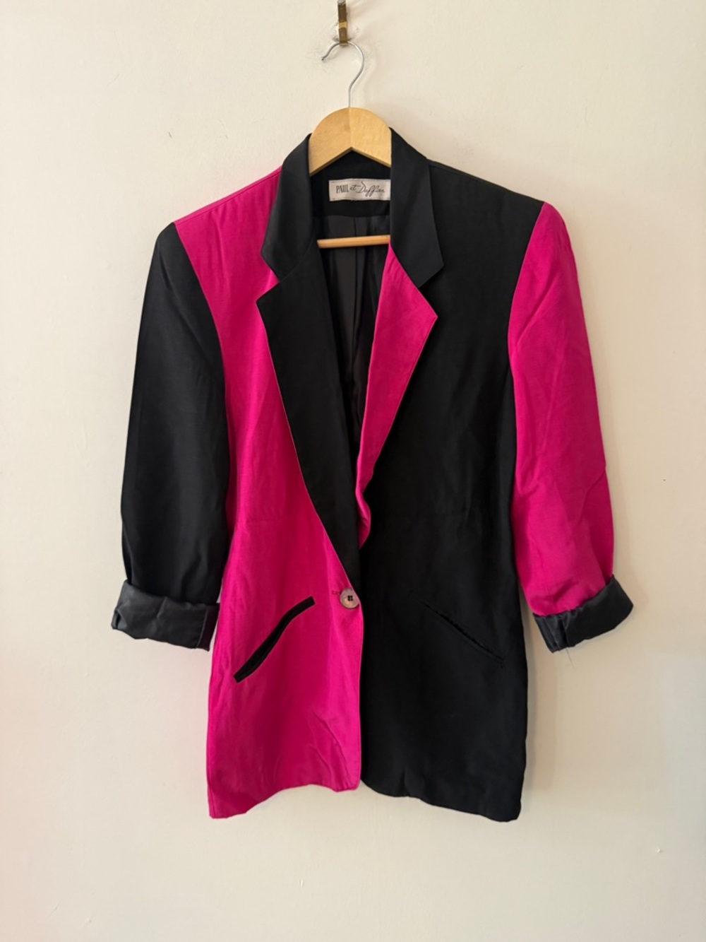 vintage Paul Et Duffier Two-Tone Pink and Black Blazer